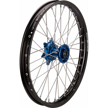 Moose Racing Wheel Assembly - SX-1 - Complete - Front - Black Wheel/Blue Hub - 21x1.6 - Husqvarna MF-16021-BKBU