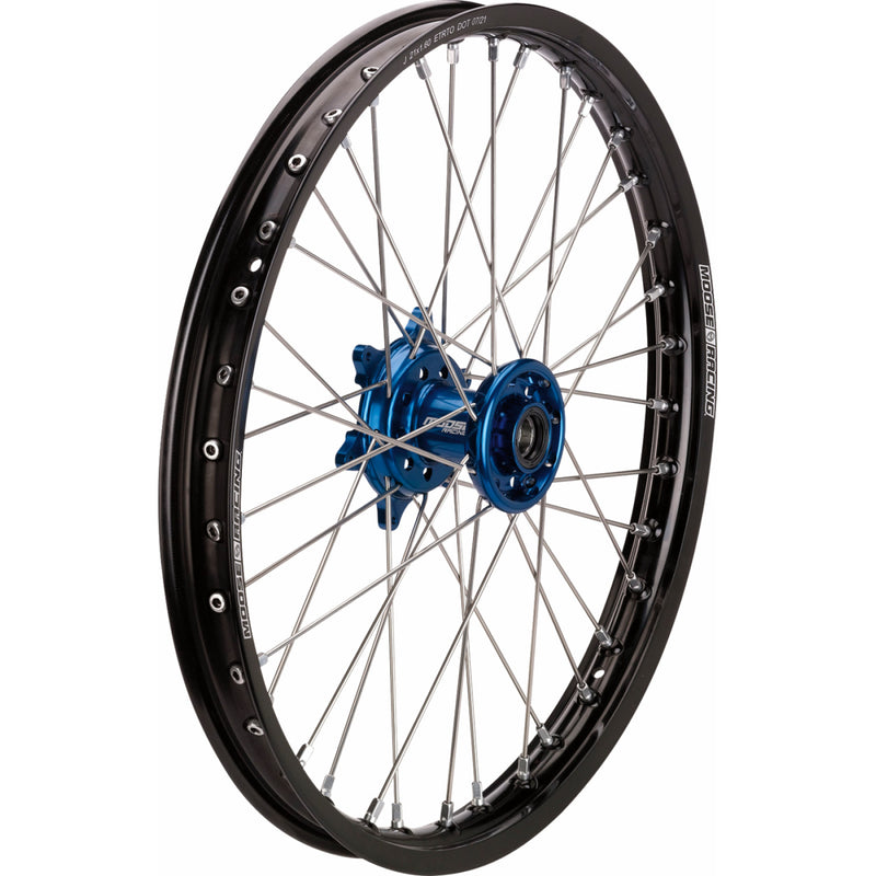 Moose Racing Wheel Assembly - SX-1 - Complete - Front - Black Wheel/Blue Hub - 17x1.4 YF-14017-BKBU