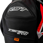 RST Tractech Evo D3O CE Leather Jacket - Black/Fluro Red - 3XL