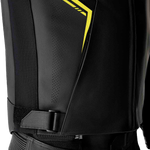 RST S1 D3O Leather CE Jacket - Black/Grey/Fluro Yellow - 3XL