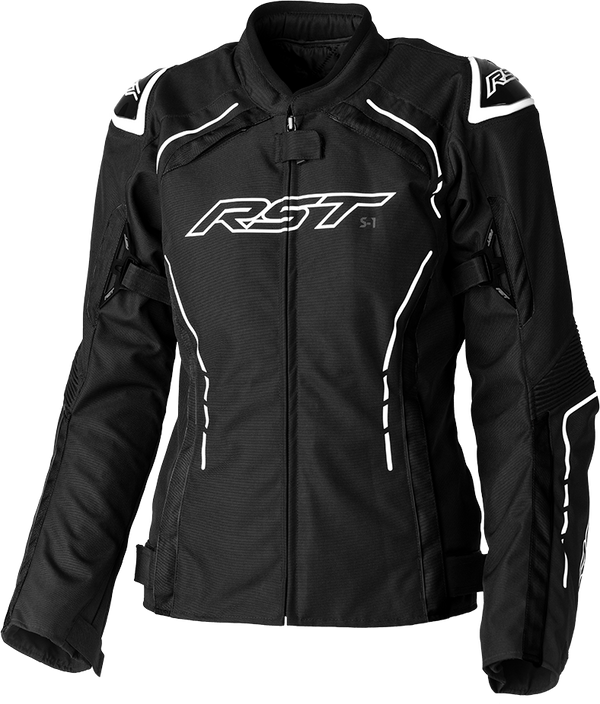 RST Women's S1 CE Textile Jacket - Black/White - 3XL