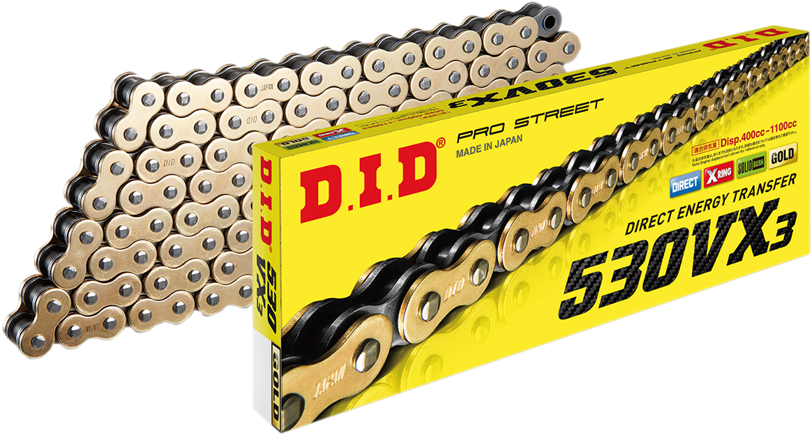 DID 530 VX3 - Drive Chain - 120 Links - Gold M530VX3G120ZB