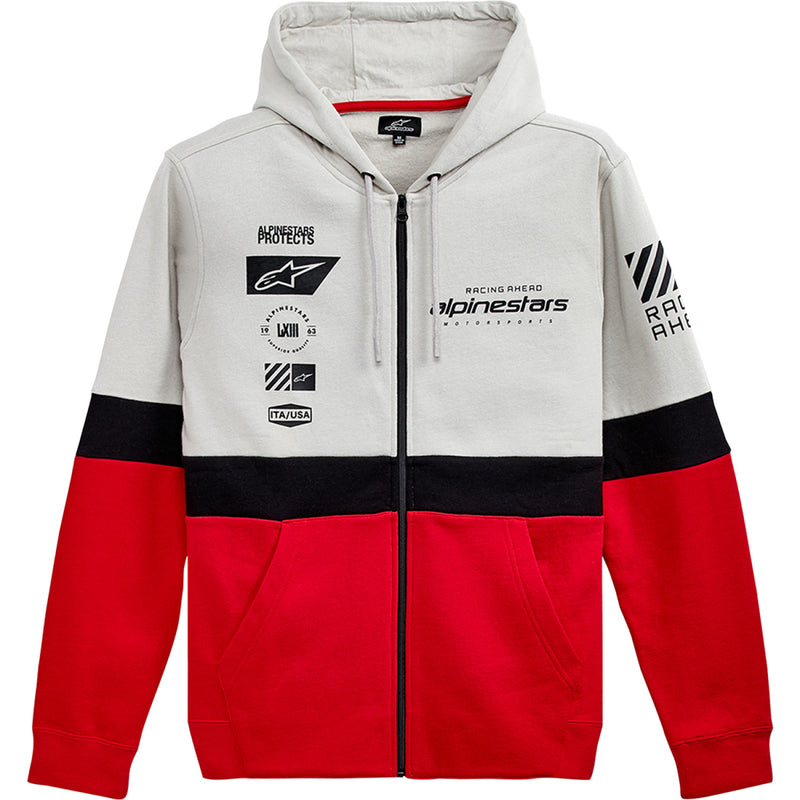 ALPINESTARS Position Zip Hoodie - Silver/Black/Red - 2XL 12125302210962X