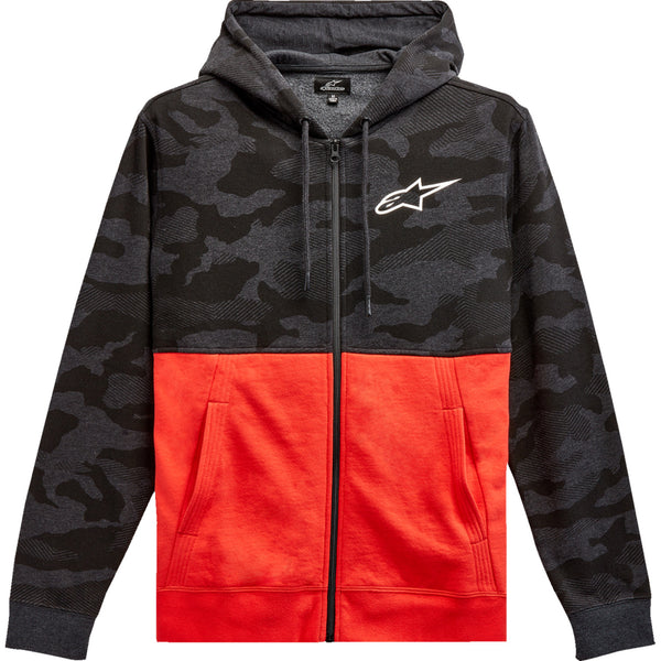 Alpinestars Camo Block Hoodie - Charcoal Heather/Warm Red - XL 1213510501816XL