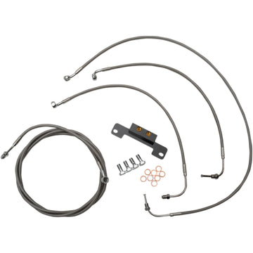 LA Choppers Handlebar Cable/Brake Line Kit - 18" - 20" Ape Hanger Handlebars - Stainless Steel LA-8055KT-19