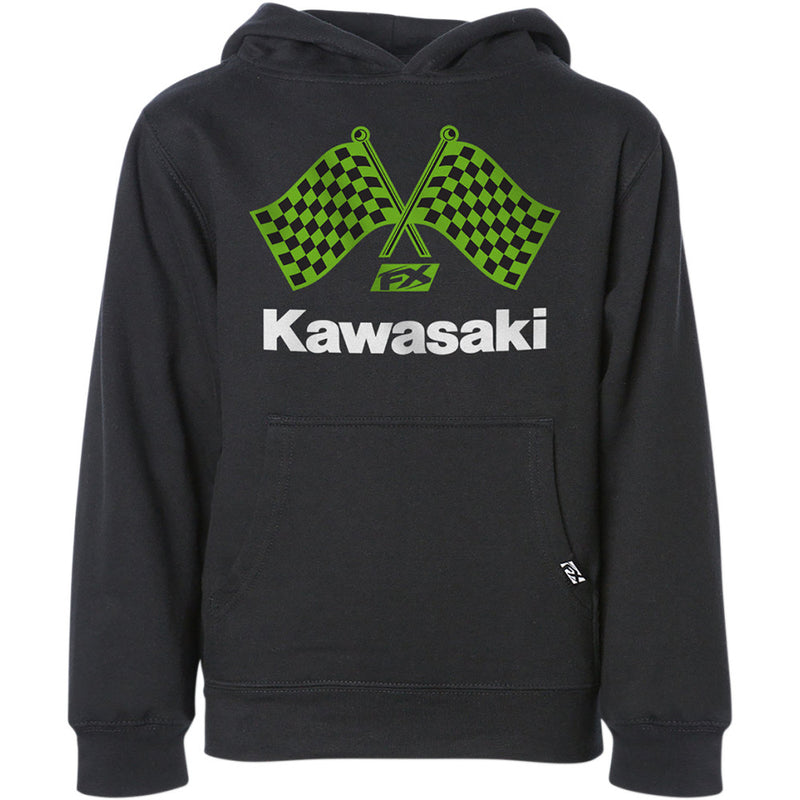 FACTORY EFFEX Youth Kawasaki Finishline Hoodie - Black - Small 23-88120