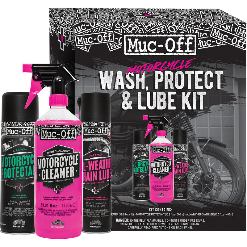 MUC-OFF USA Motorcycle Wash, Protect & Lube Kit 20095US