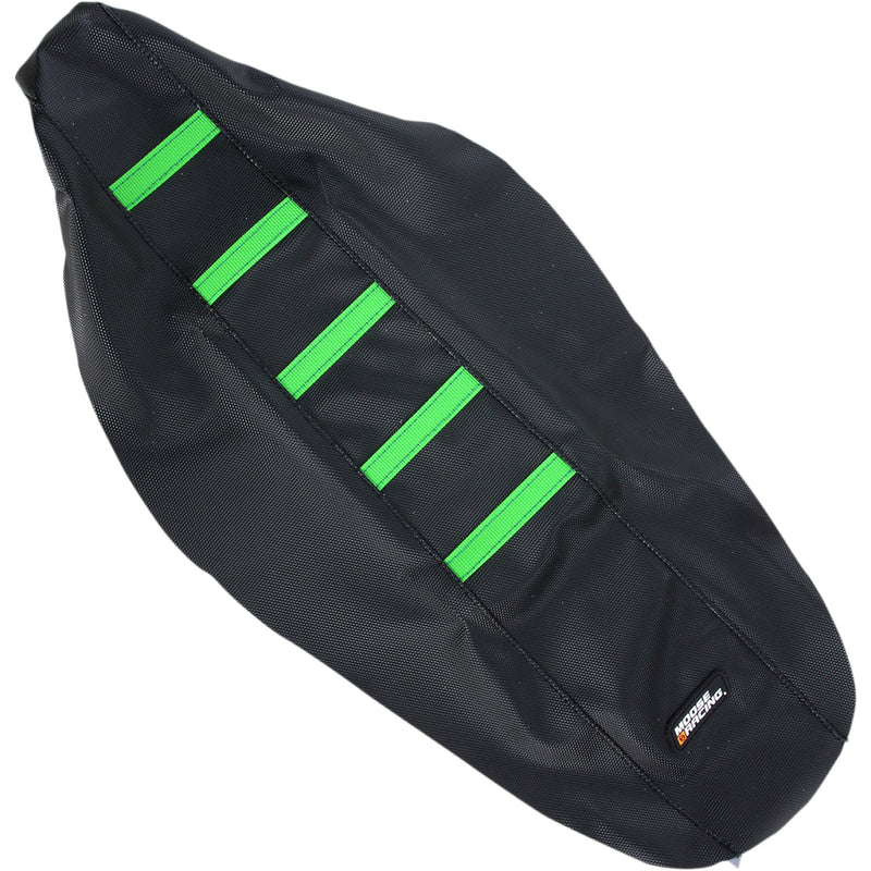 Moose Racing Ribbed Seat Cover - Black Cover/Green Ribs - Kawasaki KXF45012-334RT