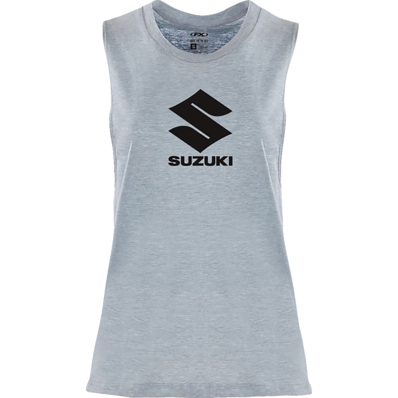 FACTORY EFFEX Women's Suzuki Idol Muscle Tank Top - Light Heather Blue - Large 27-87454