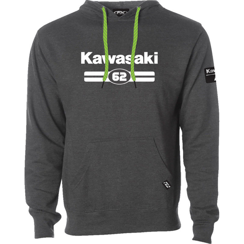FACTORY EFFEX Kawasaki Sixty Two Pullover Hoodie - Heather Charcoal - Medium 27-88102