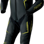 RST S1 D3O CE Leather Suit - Black/Grey/Fluro Yellow - M