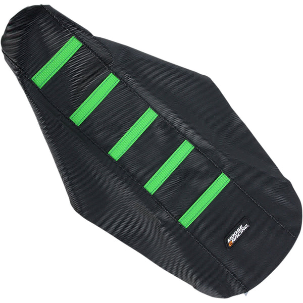 Moose Racing Ribbed Seat Cover - Black Cover/Green Ribs - Kawasaki KX8514-33RT