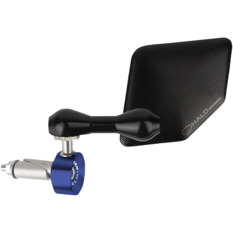 DRIVEN RACING Mirror - Halo - Side View - Pentagon - Black/Blue - Right - Each DHBMR-BL