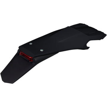 UFO Enduro Rear Fender - with Light - Black HU03398001