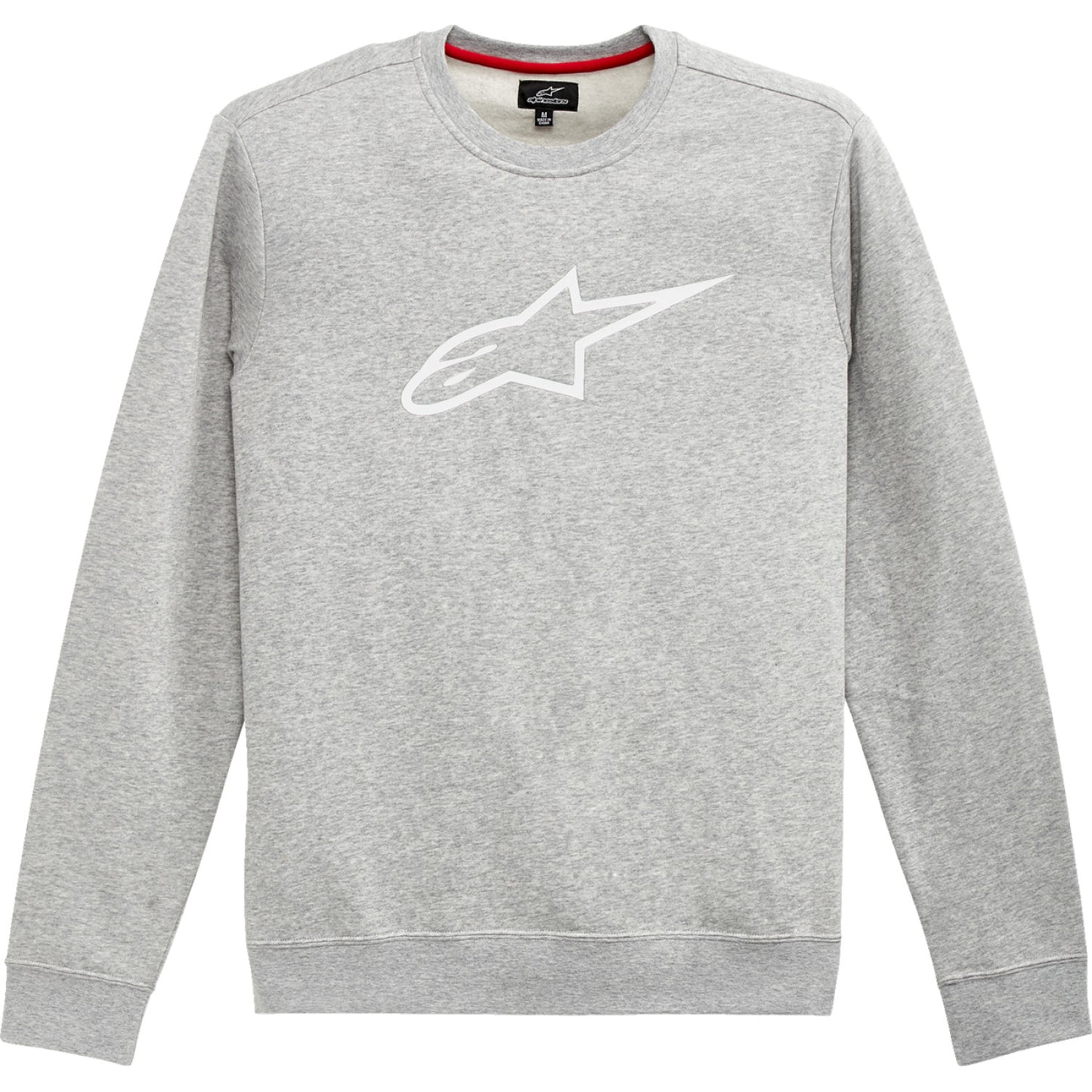 ALPINESTARS Ageless Crew Fleece - Heather Gray/White - Large 1212513221126L