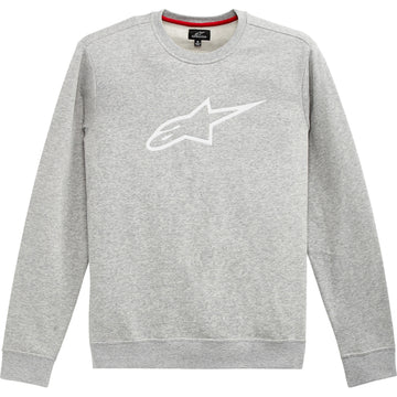 ALPINESTARS Ageless Crew Fleece - Heather Gray/White - Large 1212513221126L