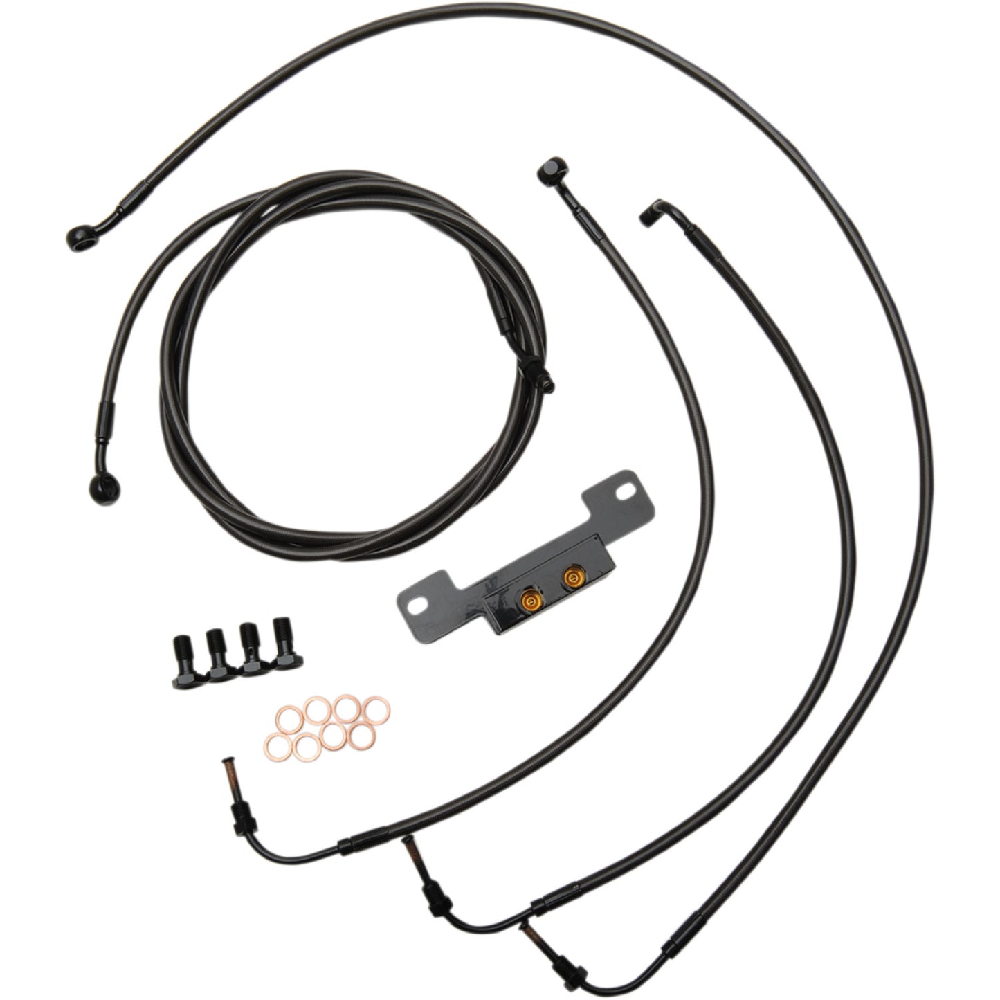 LA Choppers Handlebar Cable/Brake Line Kit - 15" - 17" Ape Hanger Handlebars - Midnight LA-8055KT-16M