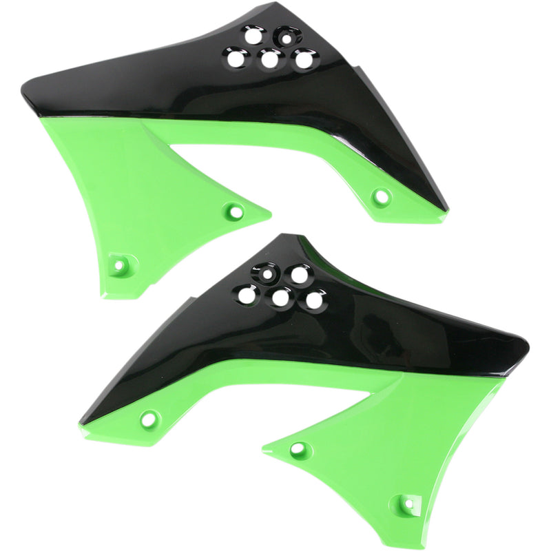Acerbis Radiator Shrouds - Black/Green 2141711043