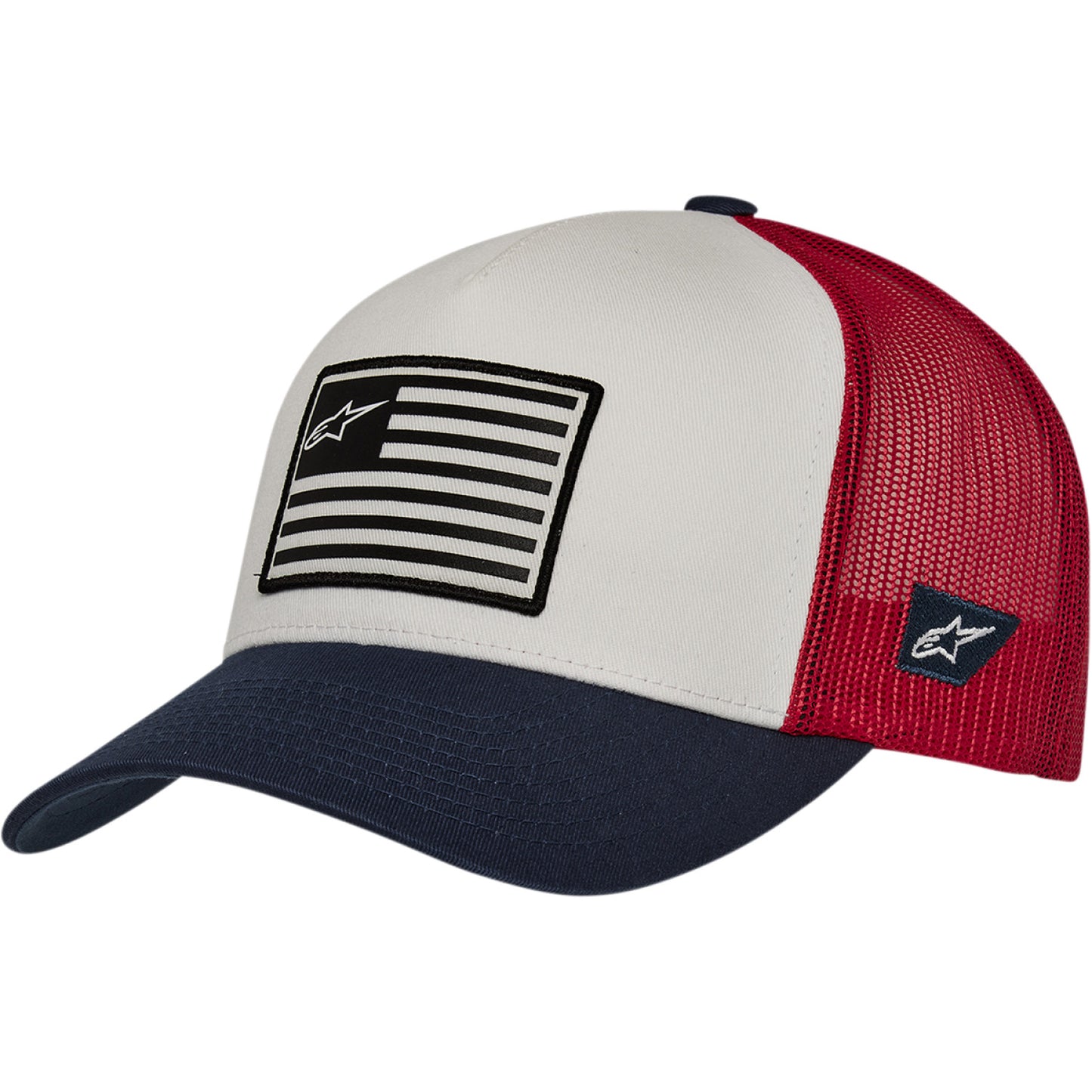 ALPINESTARS Flag Snapback Hat - White/Navy/Red - One Size 1211810132074OS