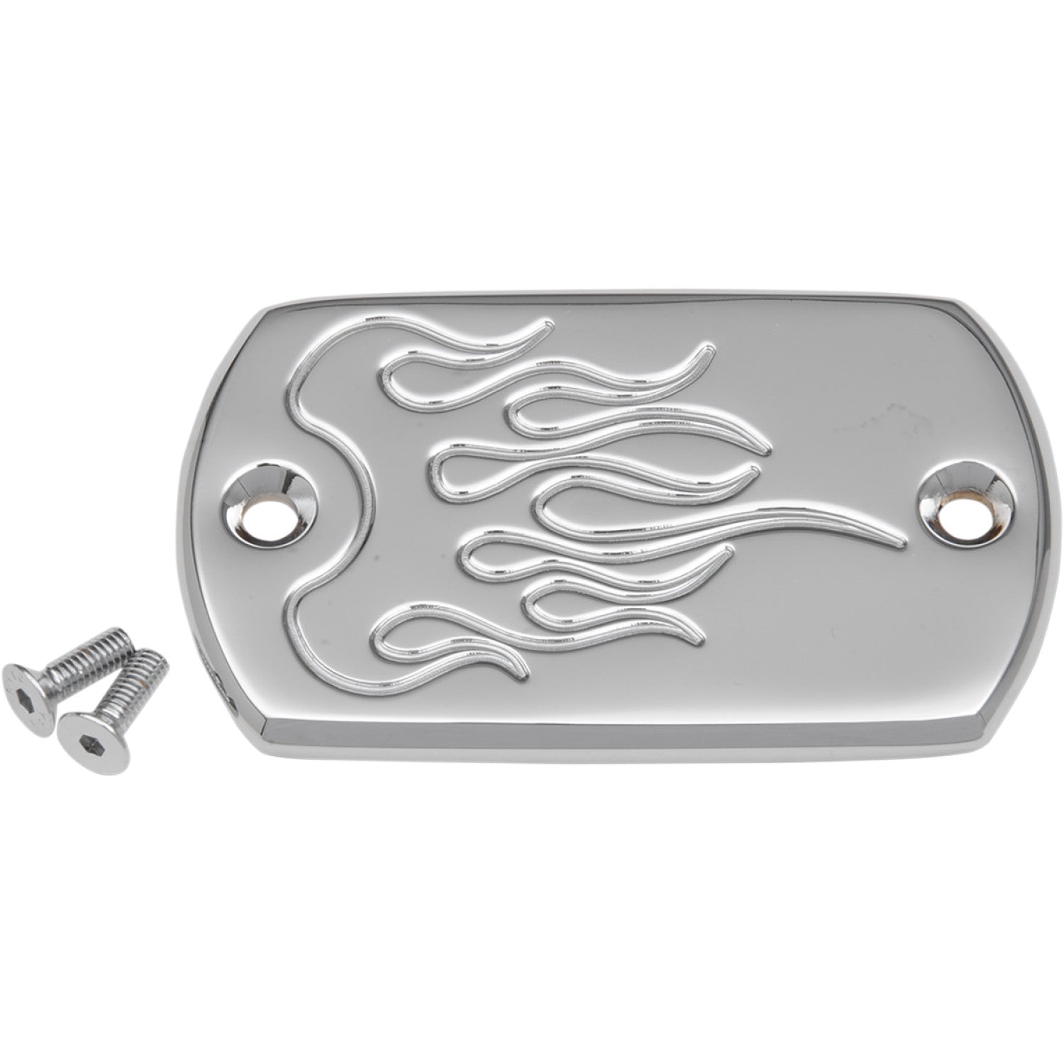 BARON Master Cylinder Cover - Flame - Yamaha - Chrome BA-7640-03