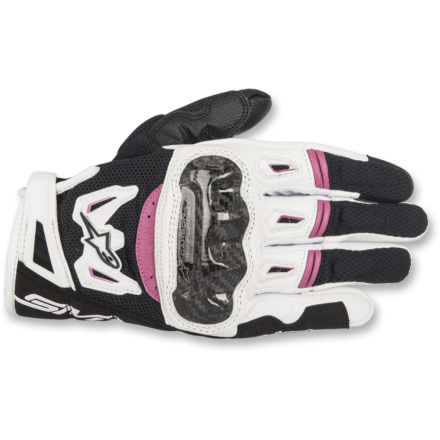 ALPINESTARS Stella SMX-2 Air Carbon V2 Gloves - Black/White/Fuchsia - Medium 3517717-1239-M