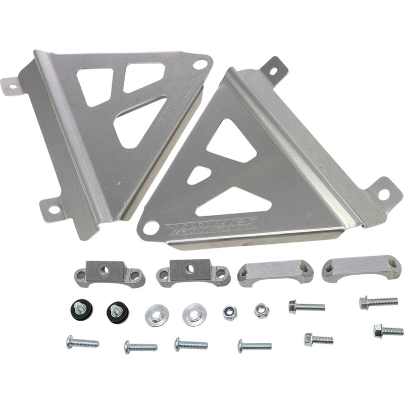 WORKS CONNECTION Radiator Brace Set - Silver - Honda 18-777