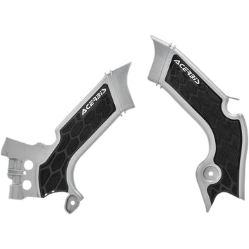 ACERBIS X-Grip Frame Guards - Silver/Black - KX 250/450 2742601015