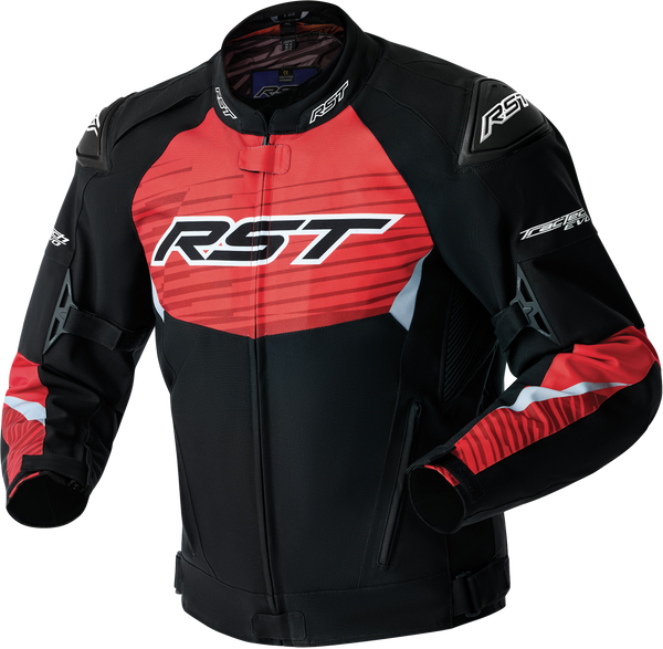 RST Tractech Evo D3O CE Textile Jacket - Black/Fluro Red - L