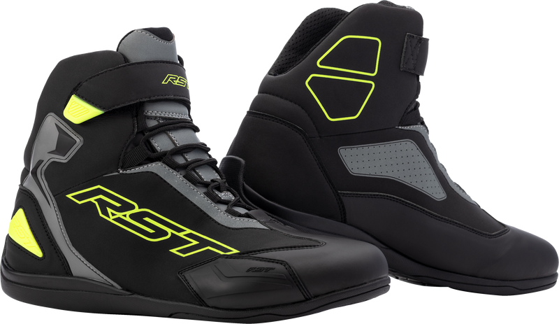 RST Sabre Moto Shoe CE Boot - Black/Grey/Fluro Yellow - US 13