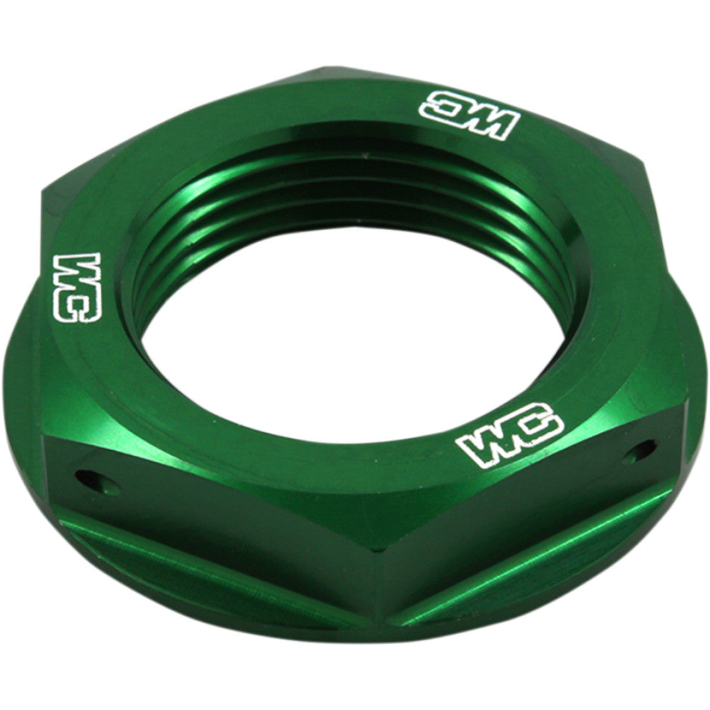 WORKS CONNECTION Steering Stem Nut - Green - Kawasaki 24-338