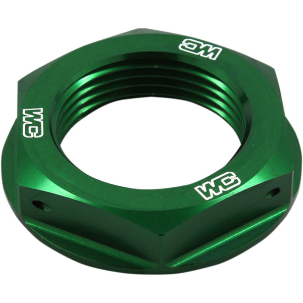 Works Connection Steering Stem Nut - Green - Kawasaki 24-338