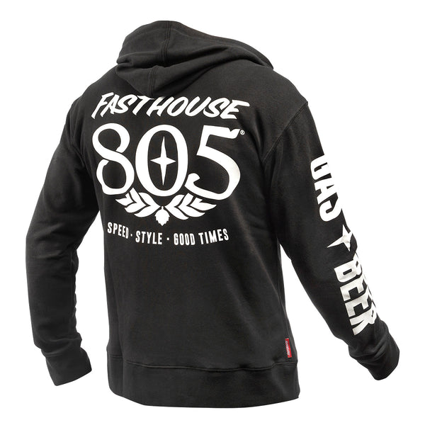 Fasthouse 805: FH OG Hooded Zip Up, Black LG