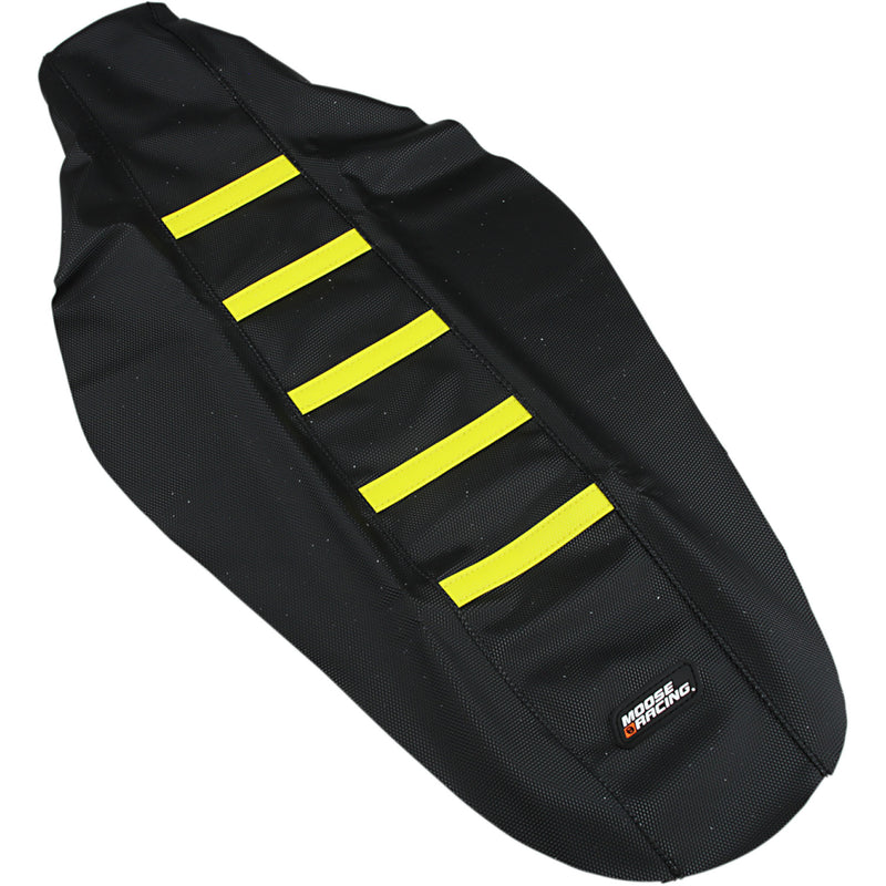 Moose Racing Ribbed Seat Cover - Black Cover/Yellow Ribs - Suzuki RMZ45018-335