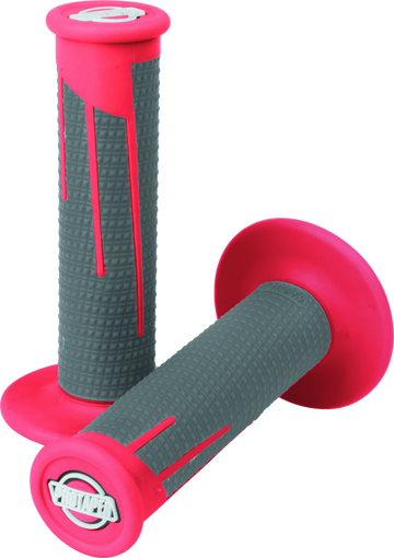 ProTaper Full Diamond Clamp-On Grips - Red/Dark Gray