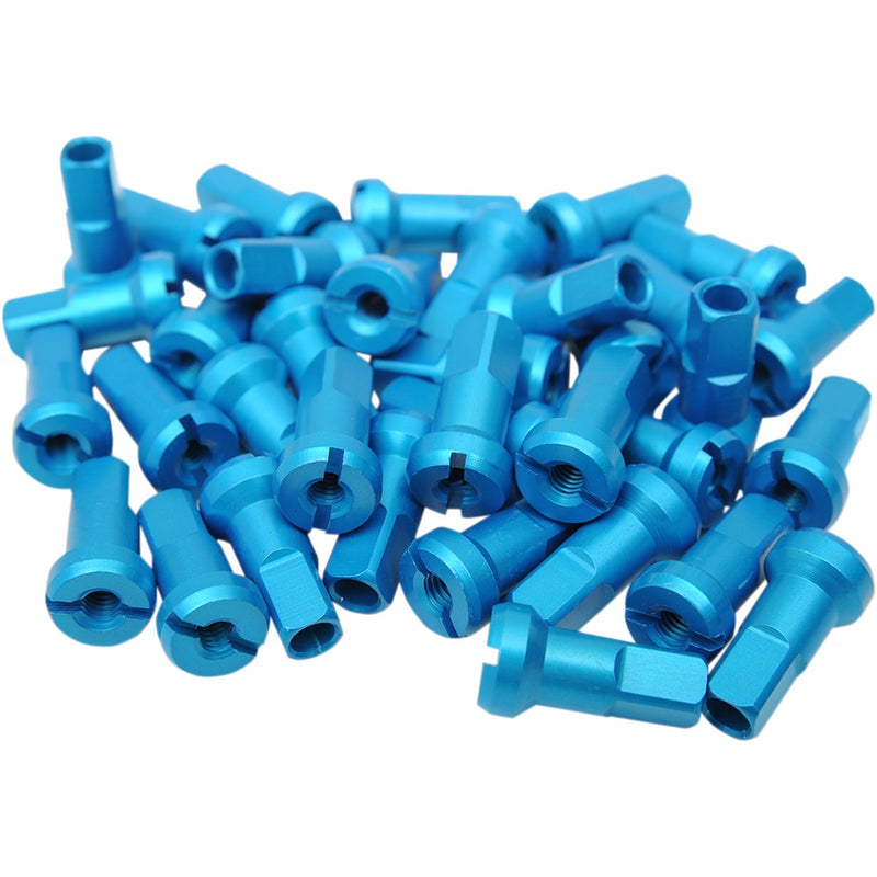 Moose Racing Spoke Nipples - MX1 - Lake Blue - 8 Gauge - Set 24-880