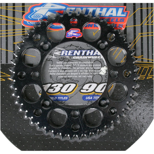 Renthal Sprocket - Black - 47 Tooth 121U-428-47GPBK