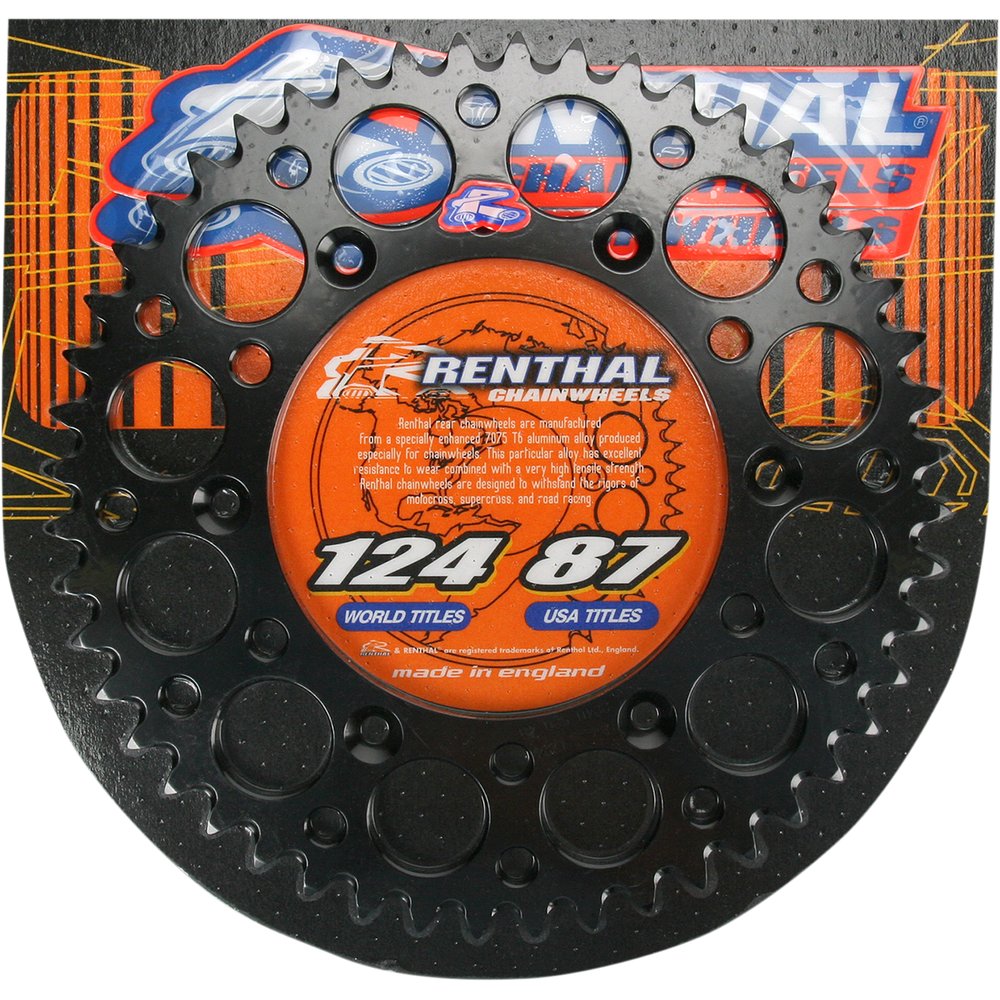 Renthal Sprocket - Black - 52 Tooth 224U-520-52GPBK