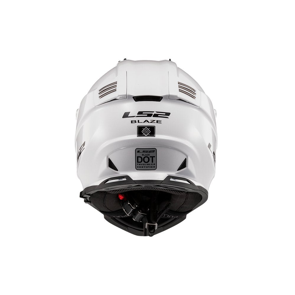 LS2 Blaze Full Face Adventure Helmet w/Sunshield Solid Gloss White - Large