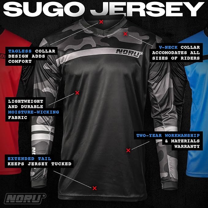 Noru Sugo Jersey Black Camo Youth LG