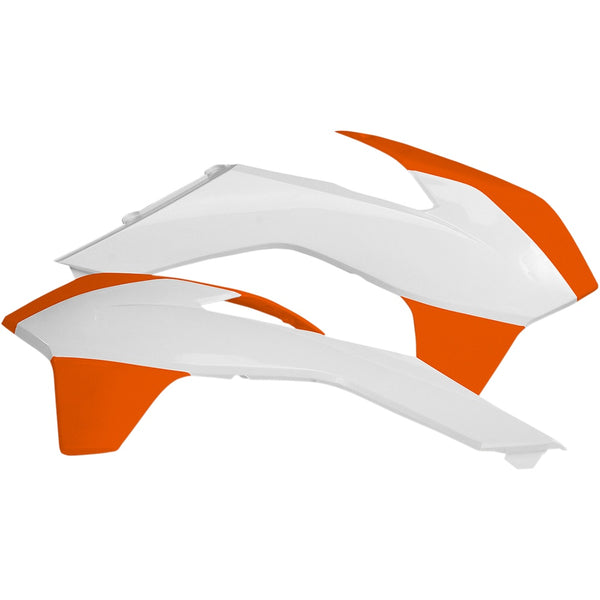 Acerbis Radiator Shrouds - White/Orange 2314251088