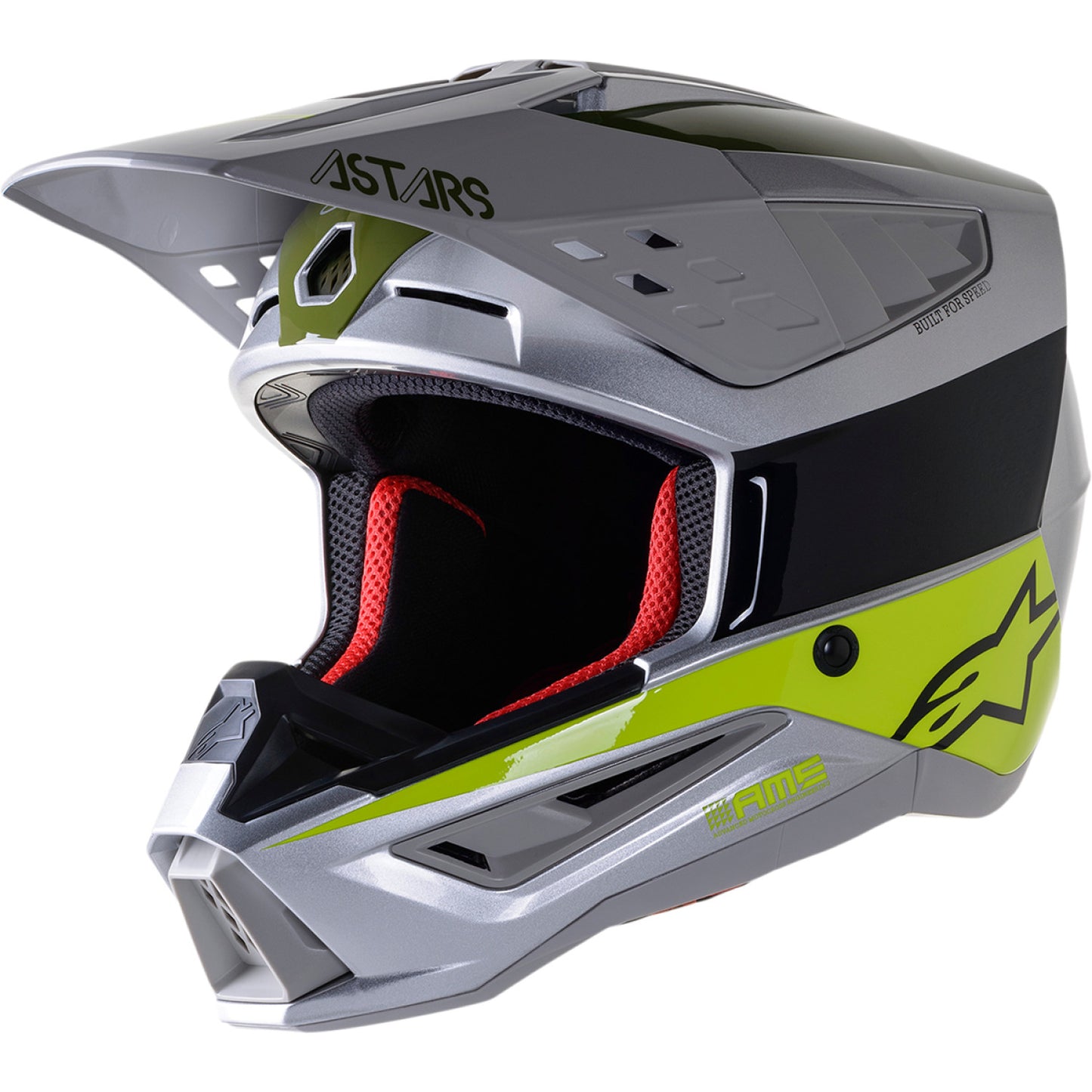 ALPINESTARS SM5 Helmet - Bond - Silver/Yellow/Green - Small 8303522-1956-SM