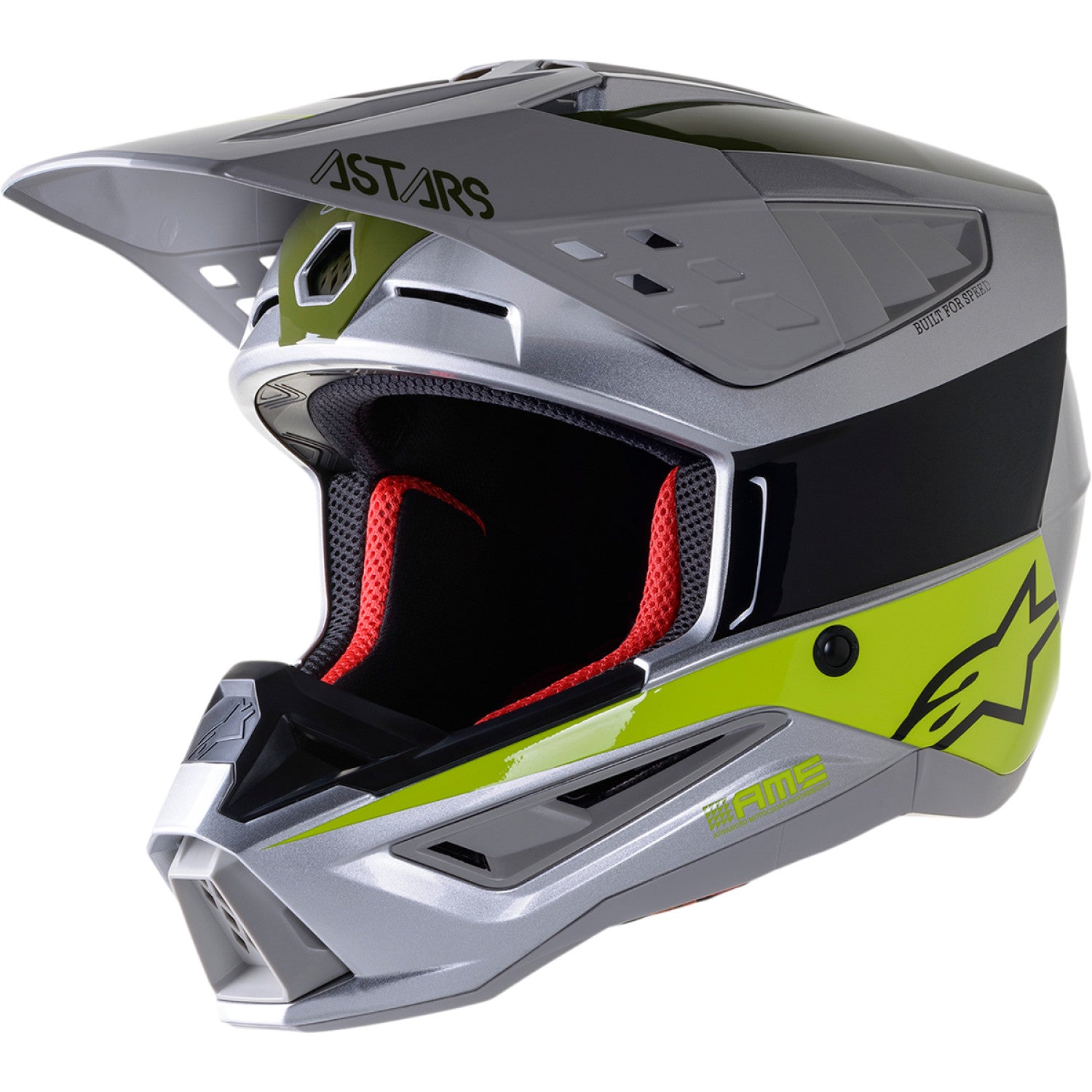 ALPINESTARS SM5 Helmet - Bond - Silver/Yellow/Green - Medium 8303522-1956-MD