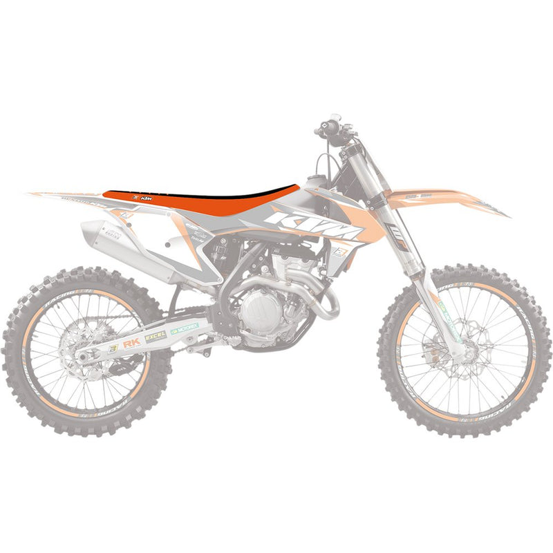 Blackbird Racing Double Grip 3 Seat Cover - Black/Orange - SXF 1524H