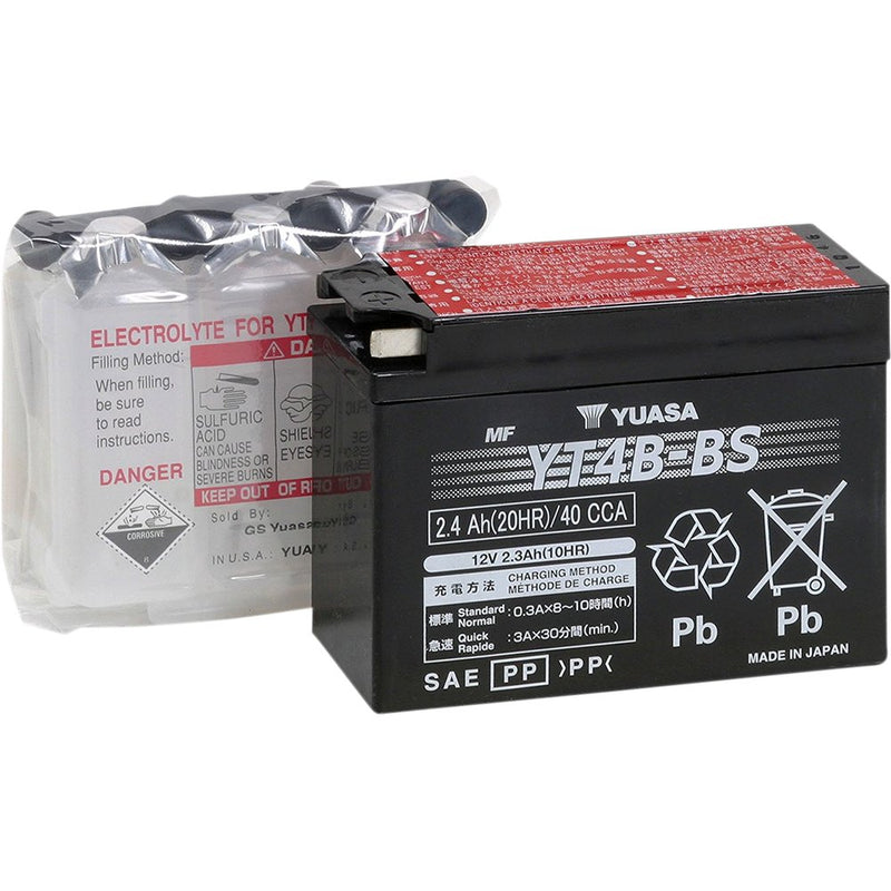 Yuasa AGM Battery - YT4B-BS - .12 L YUAM62T4B
