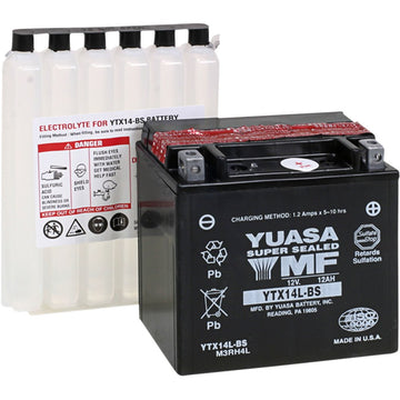 Yuasa AGM Battery - YTX14L-BS - .69 L YUAM3RH4L
