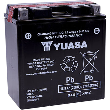 Yuasa AGM Battery - YTX20CH-BS .82 L YUAM6220C