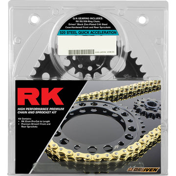 RK Chain and Sprocket Kit - Quick Acceleration - Gold - Kawasaki ZX-6R '07-'18 2068-079PGX