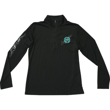 Moose Offroad Women's Flourish Script Quarter Zip Pullover - Black - Small 3051-1231