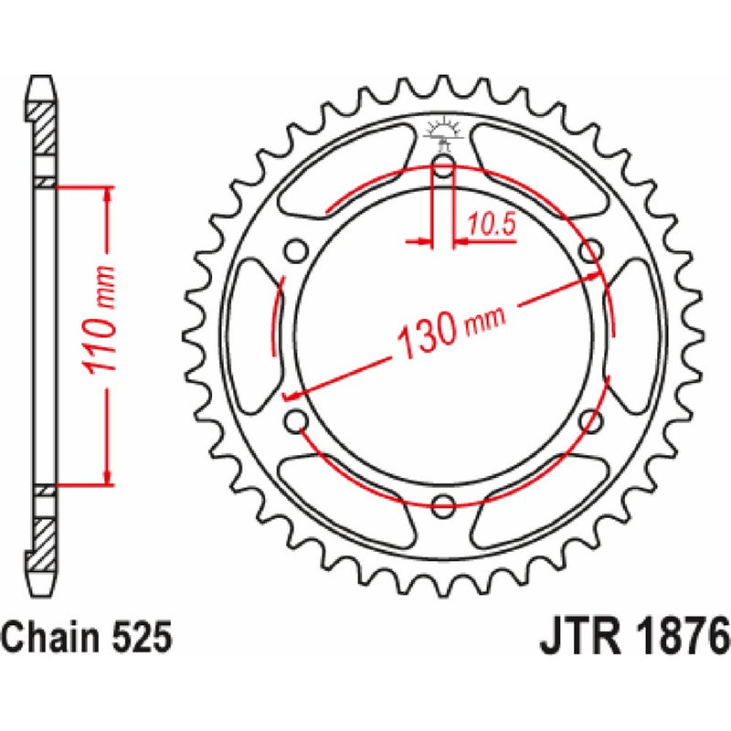 JT Sprockets Rear Sprocket - 42 Tooth - Yamaha JTR1876.42