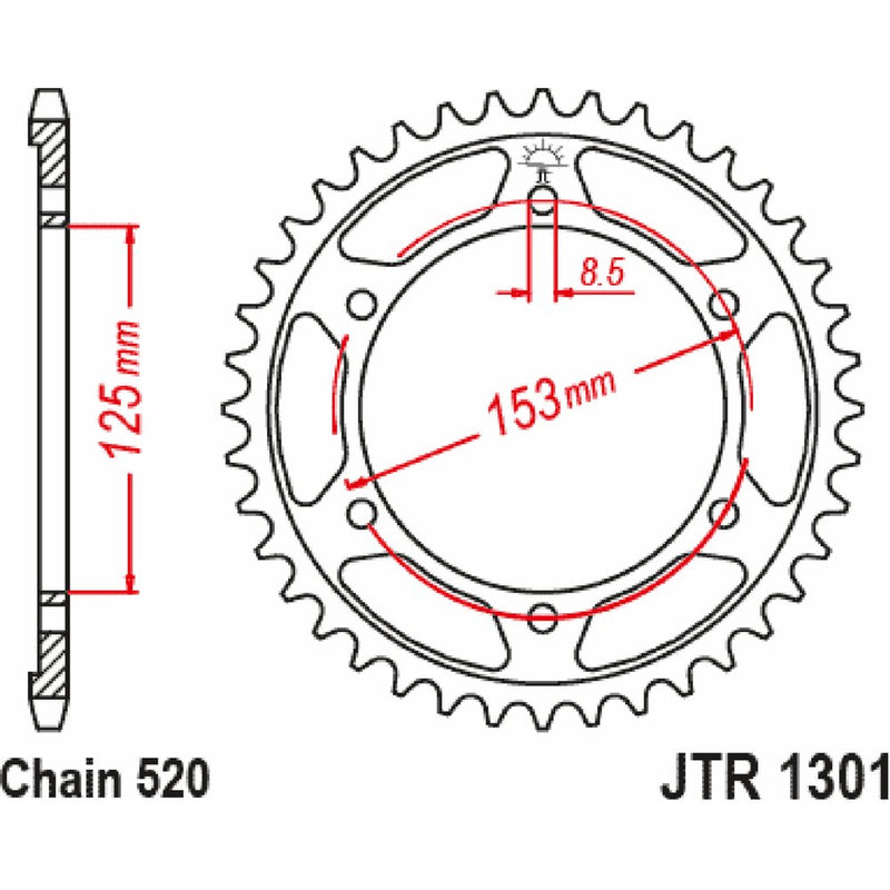JT Sprockets Rear Sprocket - 42 Tooth - Honda JTR1301.42